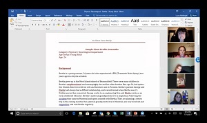 Screenshot of a Zoom class reviewing a paper